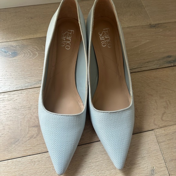 Franco Sarto Women's Light blue woven Textured Heels - Picture 7 of 7